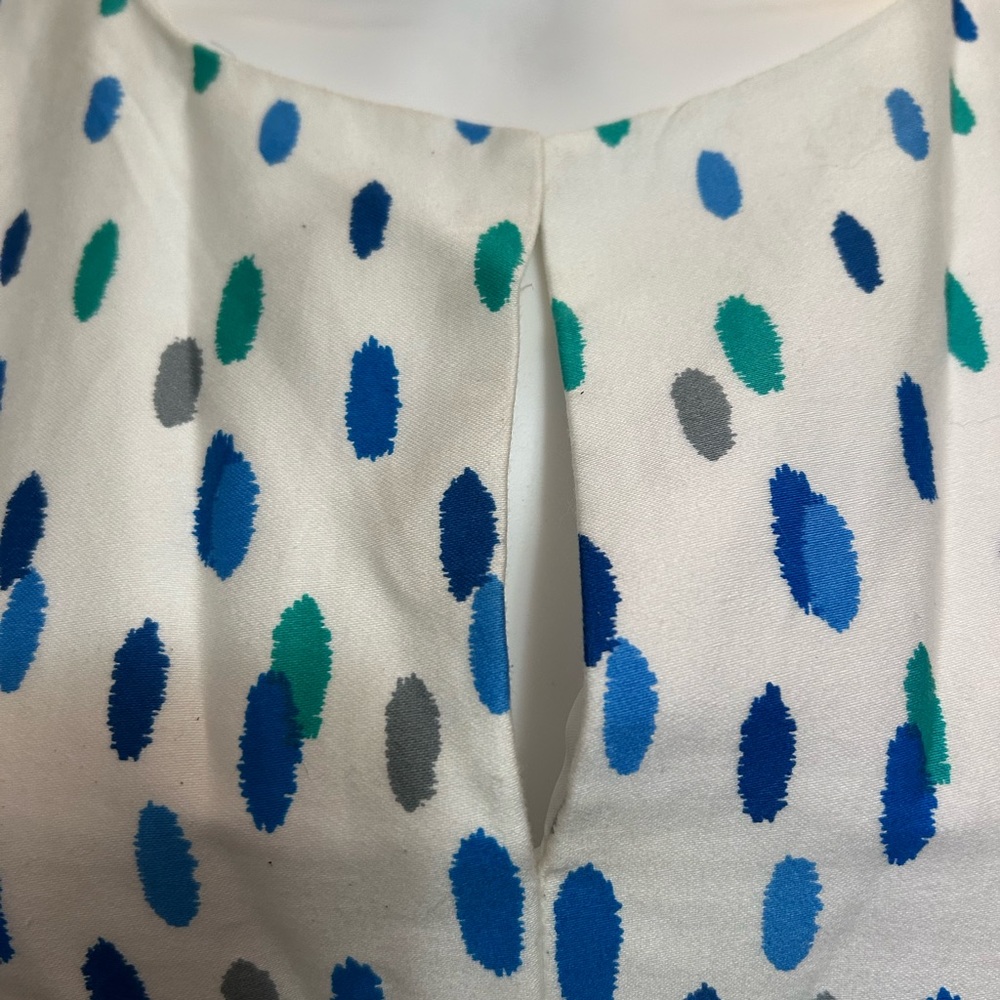 Perceptions White And Blue Patterned Midi Dress - image 3